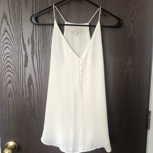 Loft XS covered button strappy cream cami